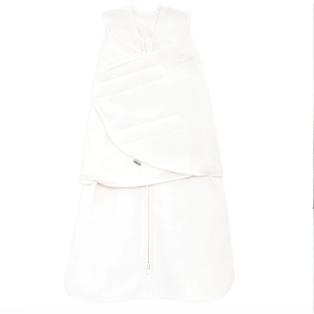 Halo SleepSack Swaddle Micro-Fleece TOG 3.0 Cream White Small 3-6 Months NWT - Picture 9 of 15